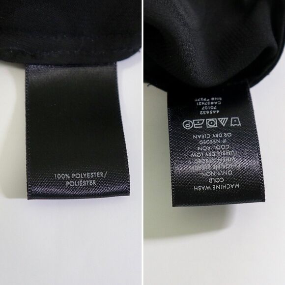 Ann Taylor Size Petite M Keyhole Neck Blouse Tie Black Polka Dot - Picture 11 of 11